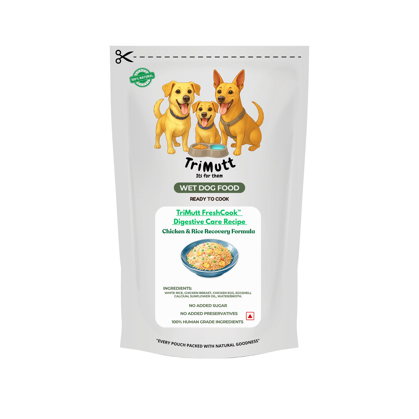 TriMutt FreshCook™ Digestive Care Recipe – Chicken & Rice Recovery Formula
