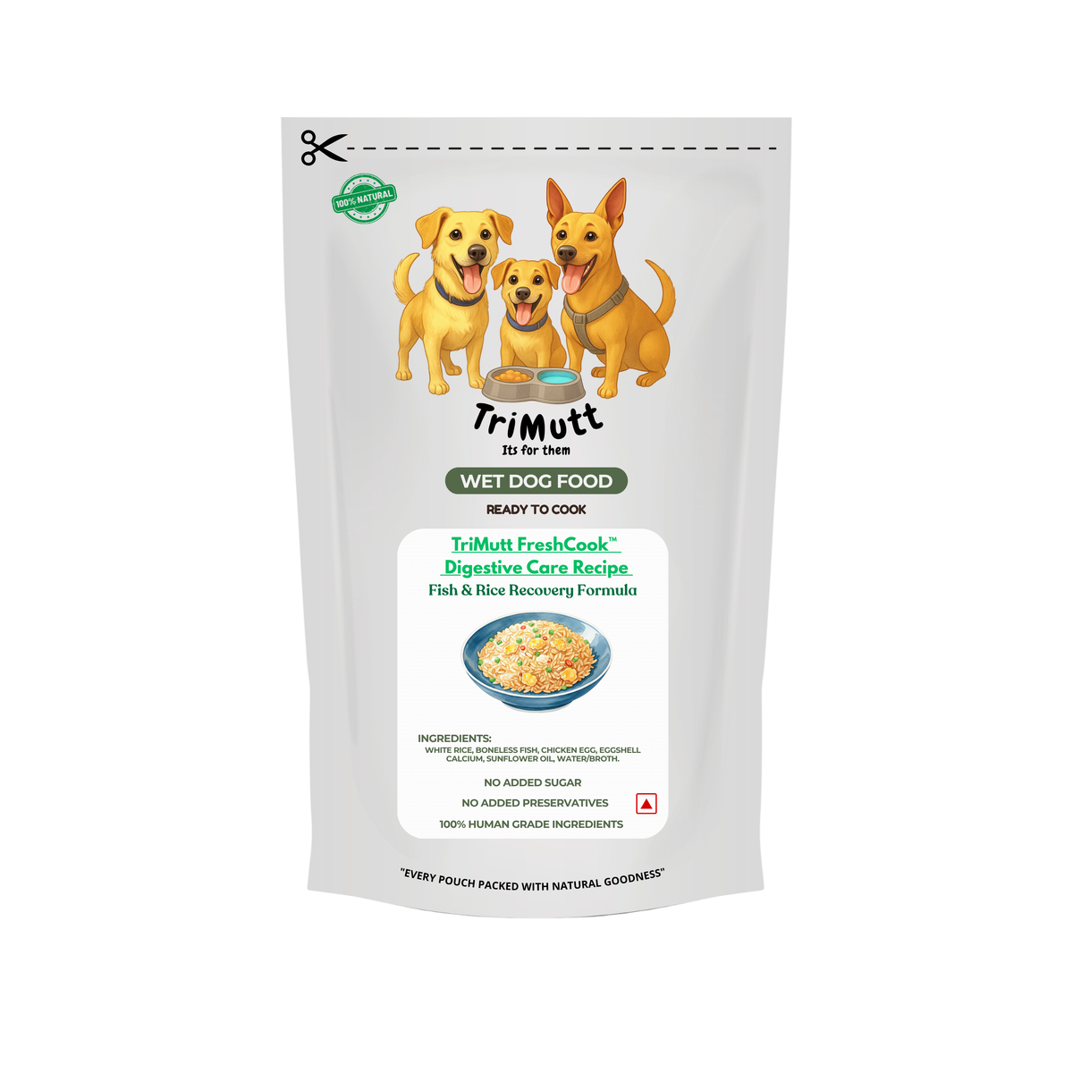 TriMutt FreshCook™ Digestive Care Recipe – Fish & Rice Recovery Formula
