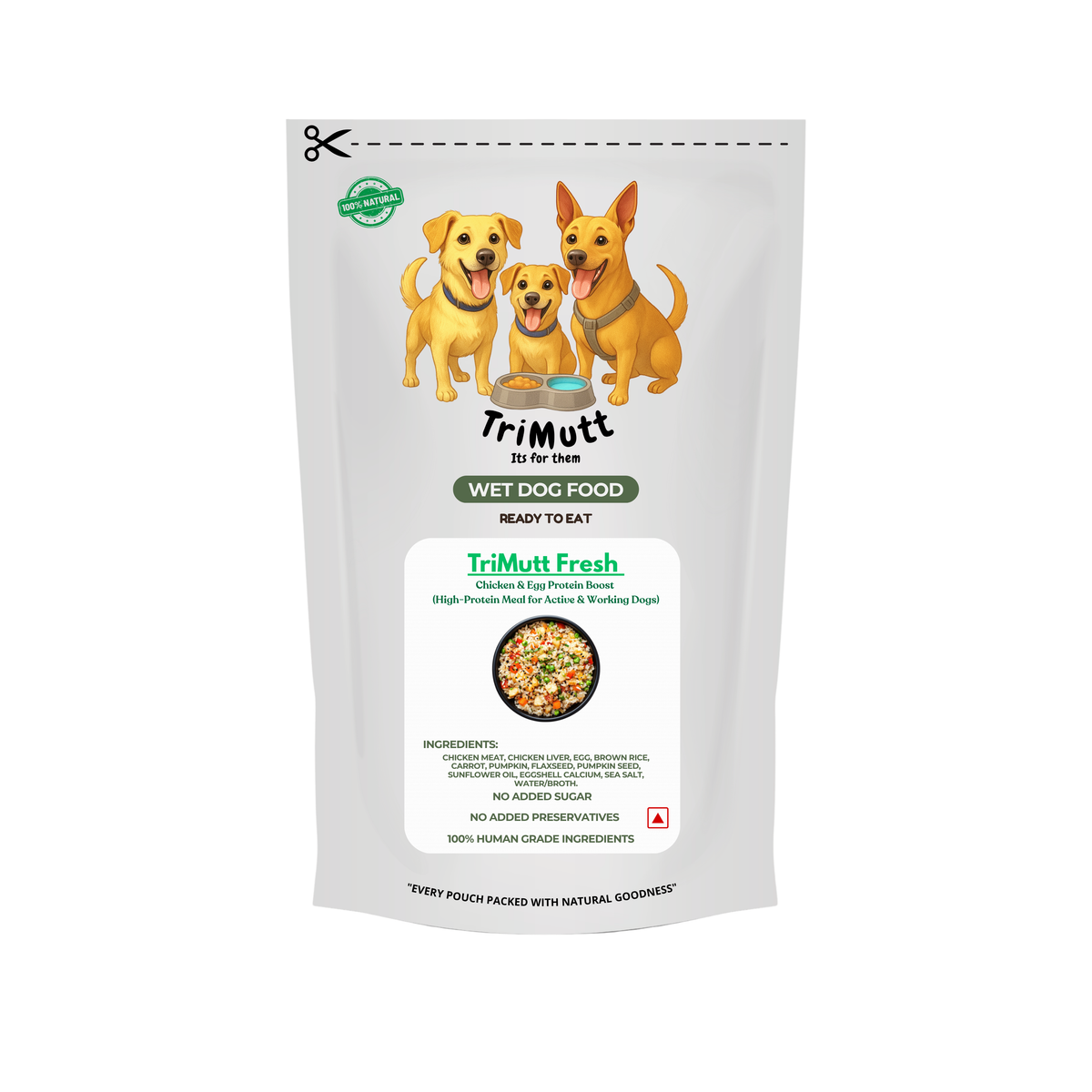 TriMutt Fresh – Chicken & Egg Protein Boost  (High-Protein Meal for Active & Working Dogs)
